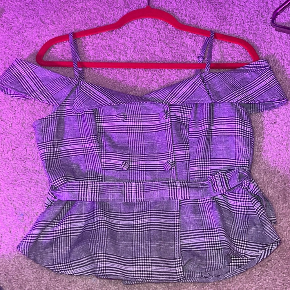 Black and white striped top
